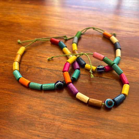 Handmade Colorful Wooden Bead Braclets